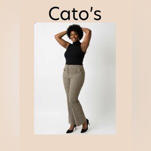 Cato’s Women’s Mid Rise Plaid Wide Leg Pants Size 4